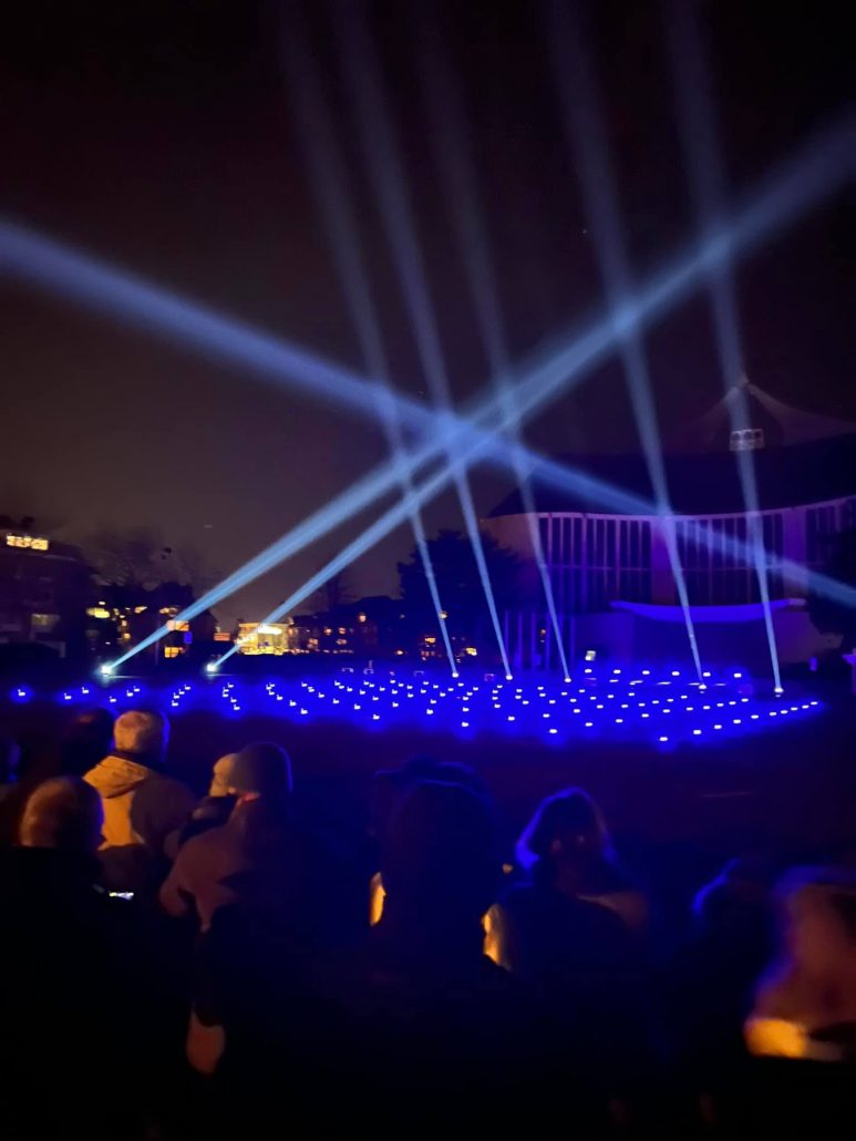 Drone show at the Cathedral of light in Koksijde